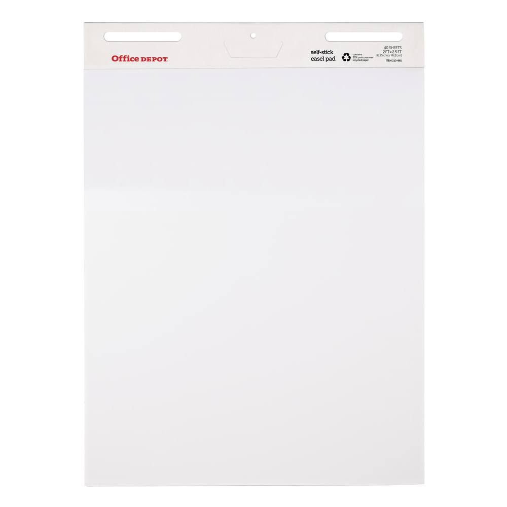 Self-Stick Easel Pads, 25 inch x 30 inch, 40 Sheets, White, Pack of 2 Z5230