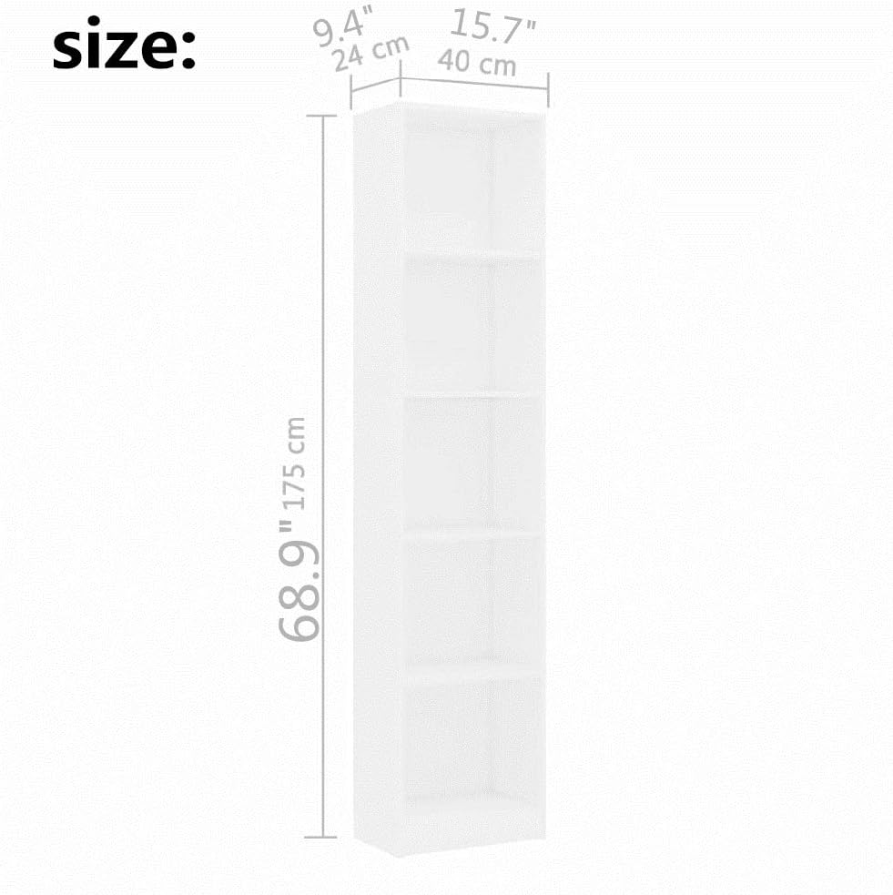 3-Tier White Chipboard Bookcase S101