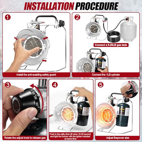 18,000 BTU Portable Propane Heater with 8.8 FT Hose U896