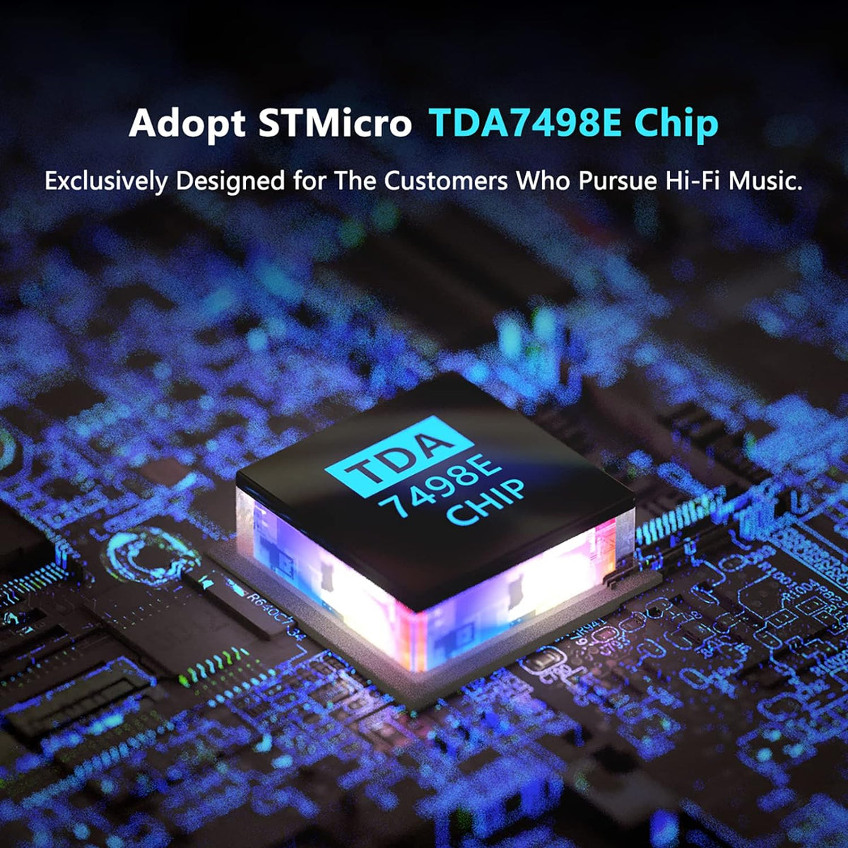 TDA7498E 2 Channel 160W x2 Stereo Audio Amplifier Mini Hi-Fi Class D Integrated Amp with 24V Power Supply Pack of 2 K5960