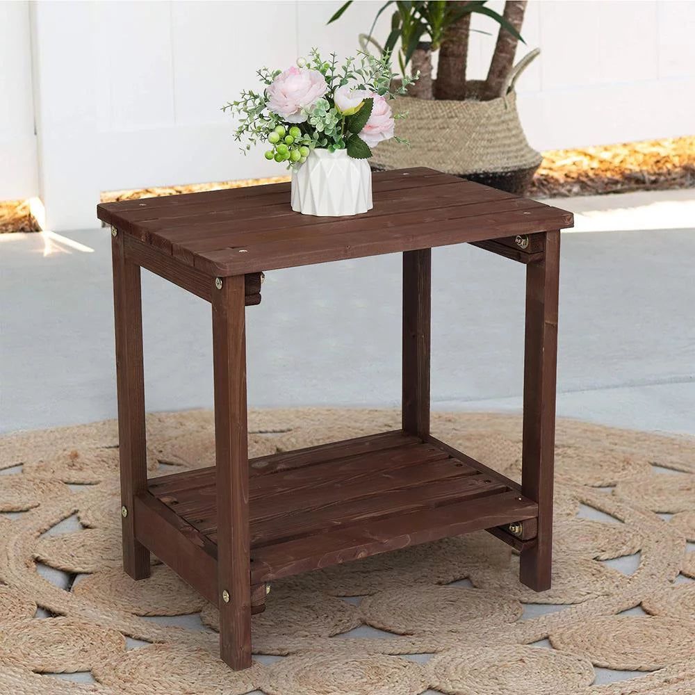 Wood 19" Rectangular Side Table Q850477