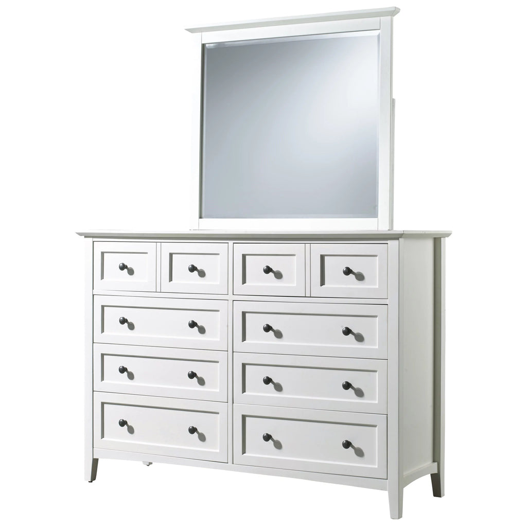 White Mahogany Dresser & Mirror C461031