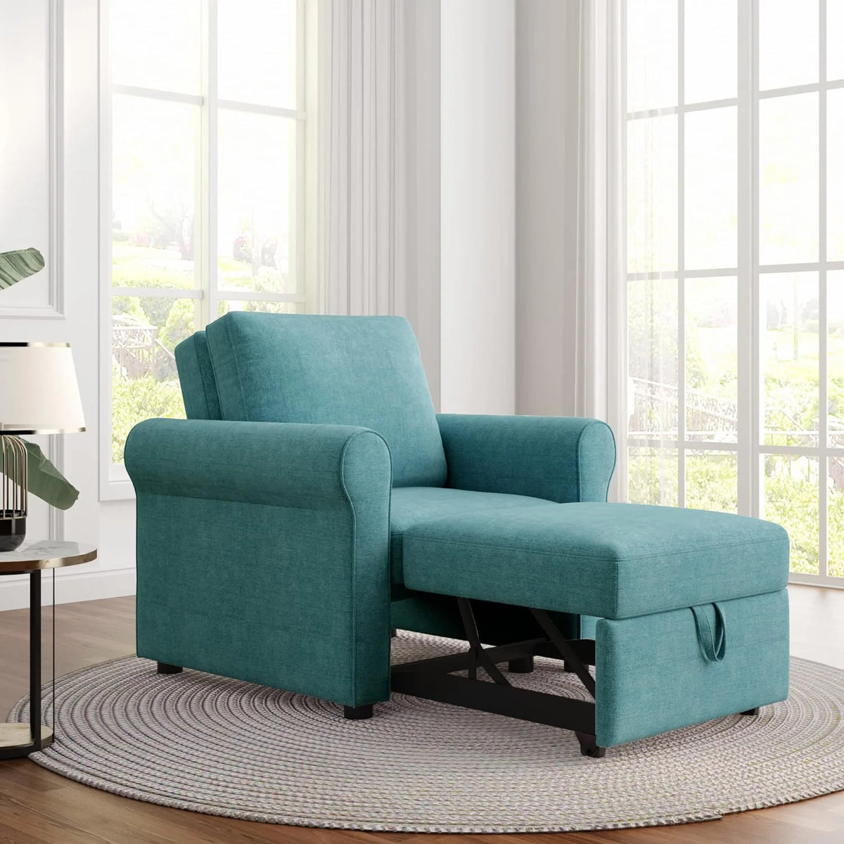 Teal Convertible Sleeper Chair Bed W844