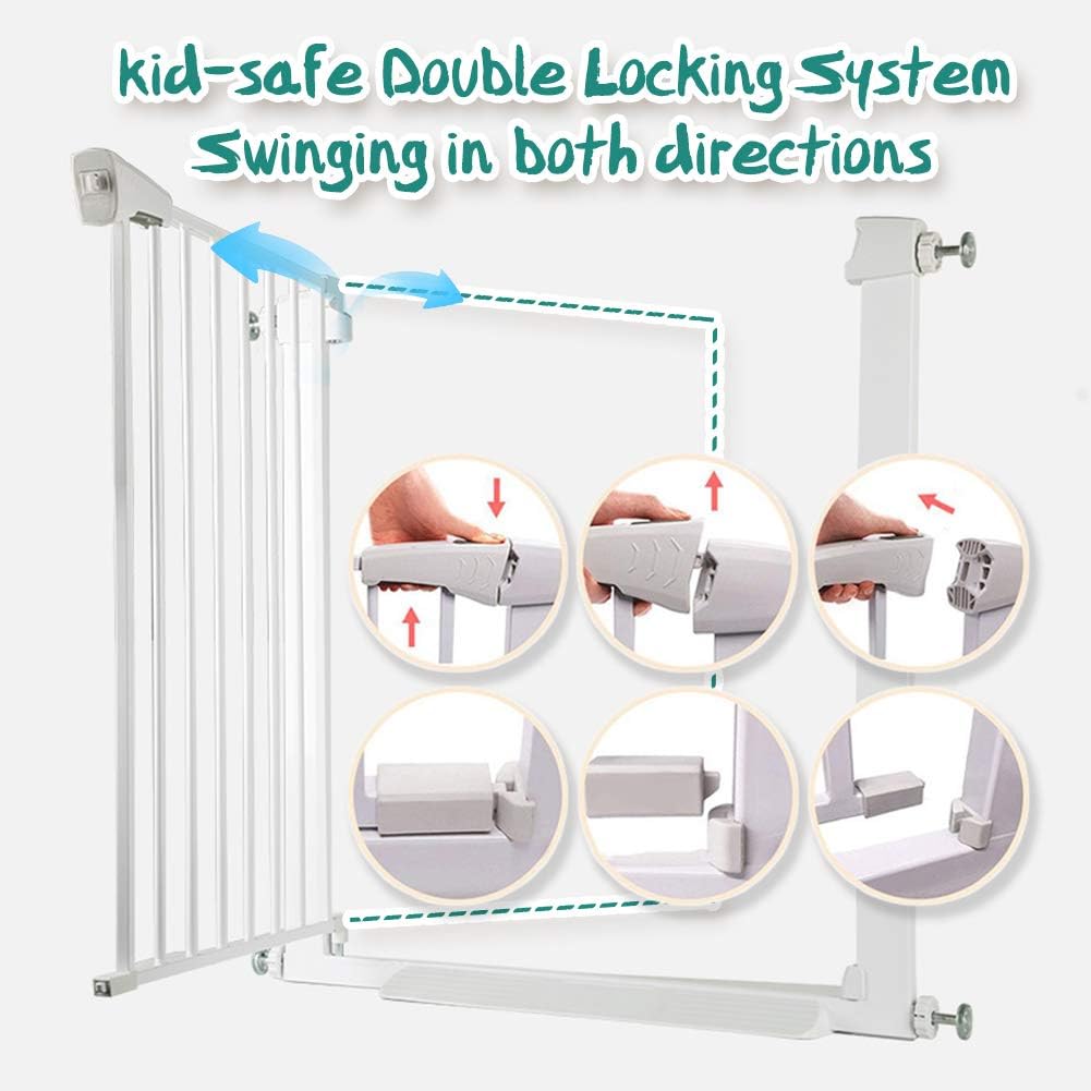 Safety Gate, 29.5-40.5 inch Auto Close, Extra Tall & Wide Heavy-Duty Walk-Thru Pet Gate, Pack of 2 U930662