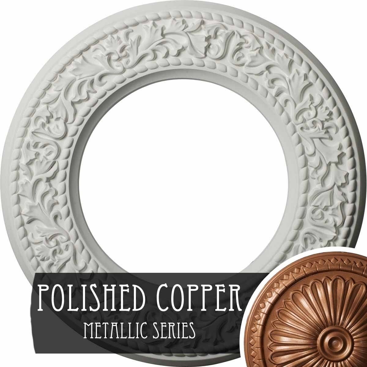 Blackthorn Ceiling Medallion Hand-Painted Polished Copper V831607