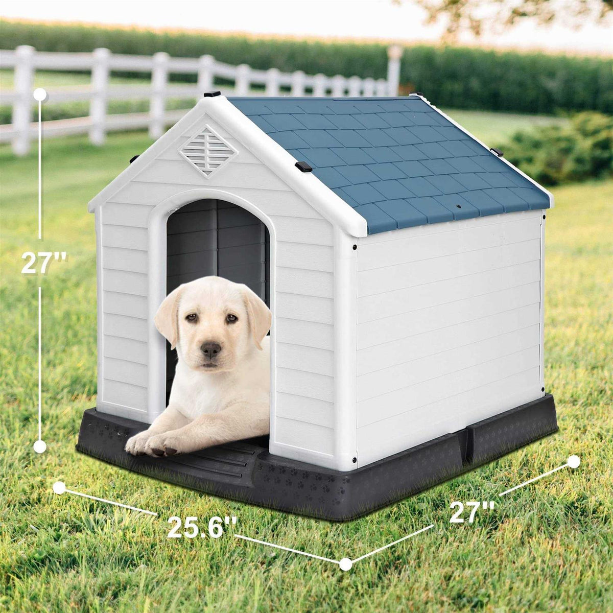 Plastic Dog Kennel with Air Vents and Elevated Floor U7586