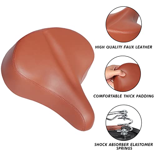 Comfortable Bicycle Saddle Bike Seat Replacement with Dual Shock Absorbing Wide City Bike Seat J396