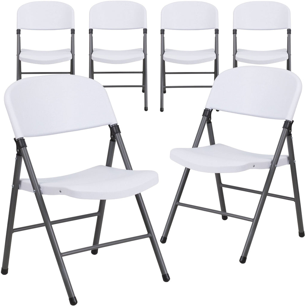 6 Pk 330 lb. Capacity Plastic Folding Chair Z890156