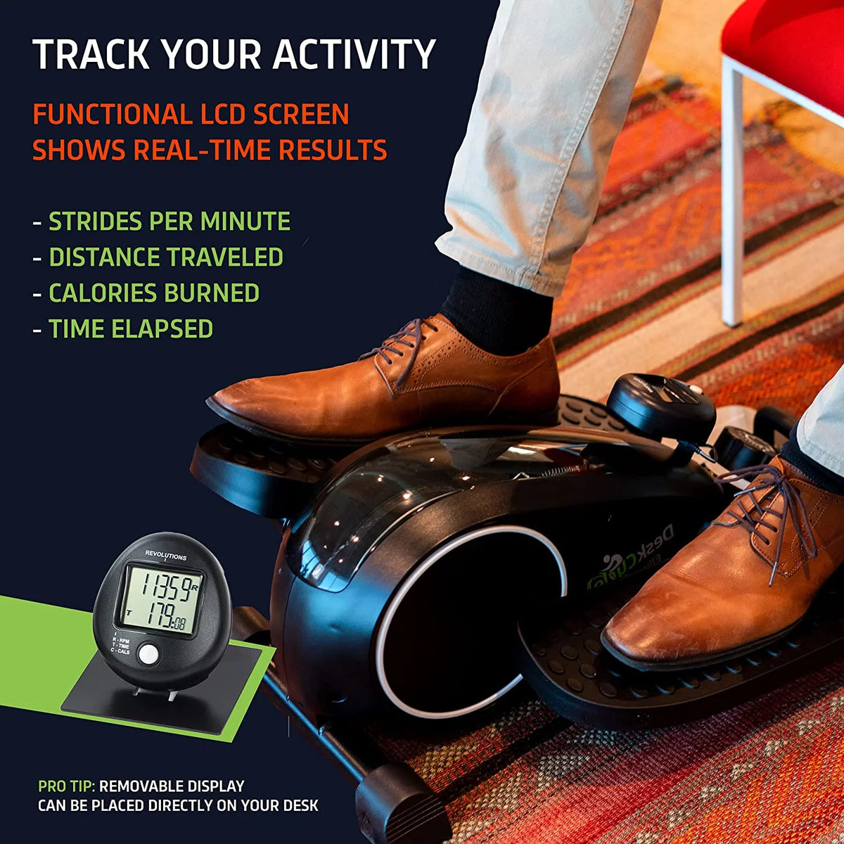 Black Compact Under Desk Elliptical Machine X82893