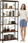 6 Tier Black Metal Bookcase E520