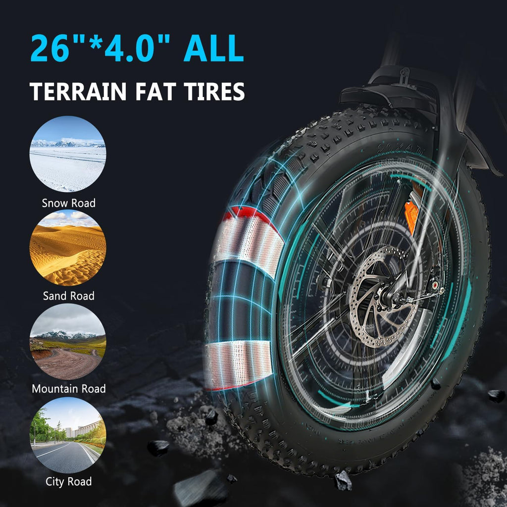 20" Fat Tire Electric Bike with 48V 20Ah Battery T6576