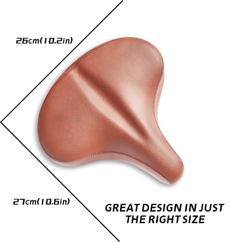 Comfortable Bicycle Saddle Bike Seat Replacement with Dual Shock Absorbing Wide City Bike Seat J396