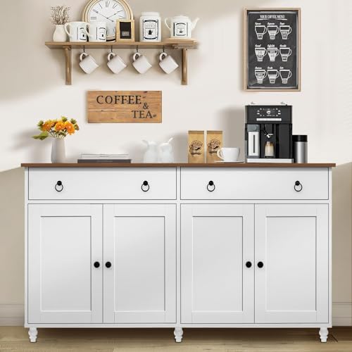 Black Buffet Cabinet with 2 Drawers and 4 Doors M214