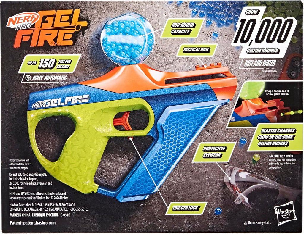 150 FPS Full Auto Blaster, 10,000 Rounds, Glow in The Dark H696052