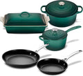 Enameled Cast Iron and Nonstick 8 Piece Cookware Set C3868