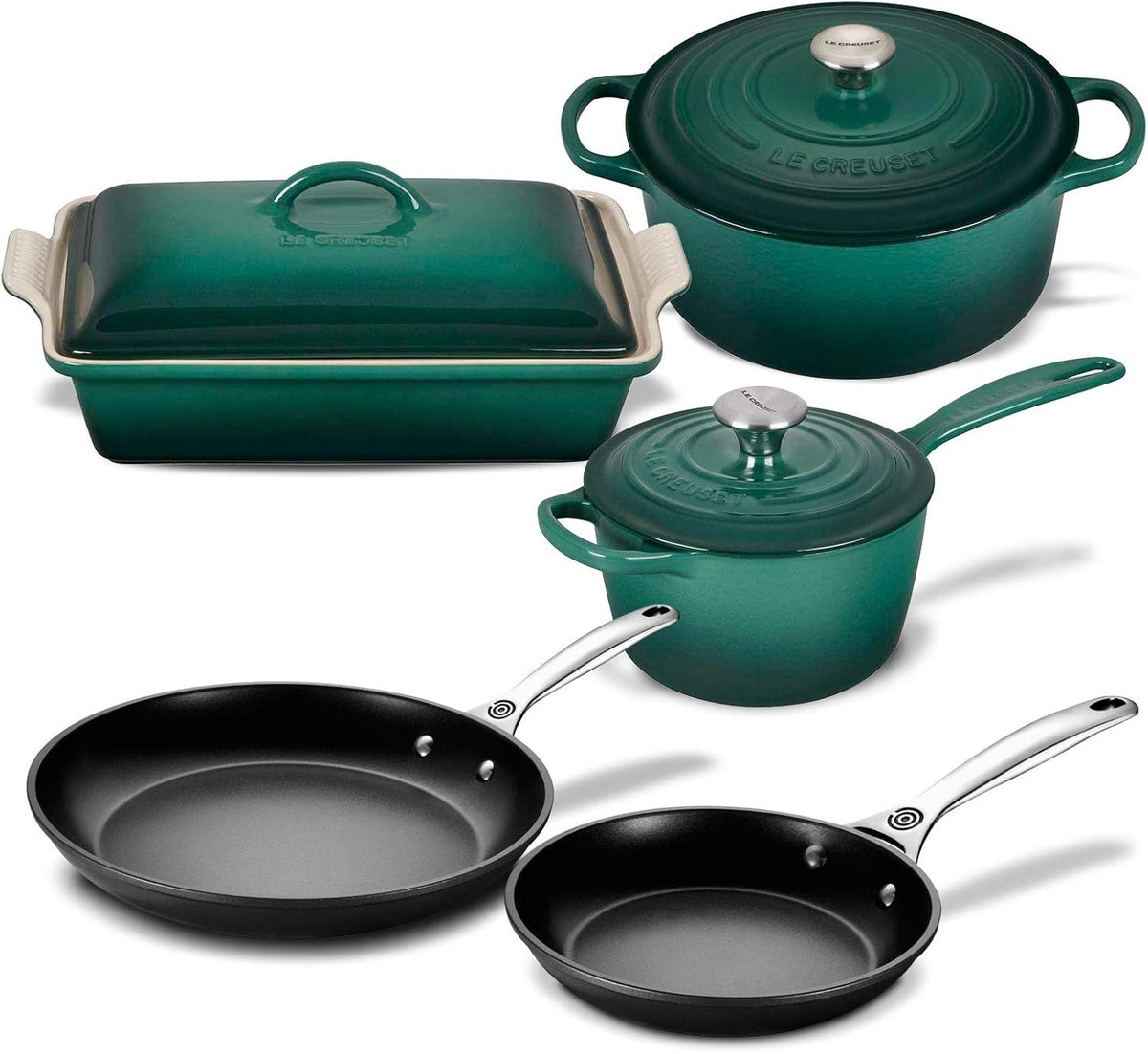 Enameled Cast Iron and Nonstick 8 Piece Cookware Set C3868