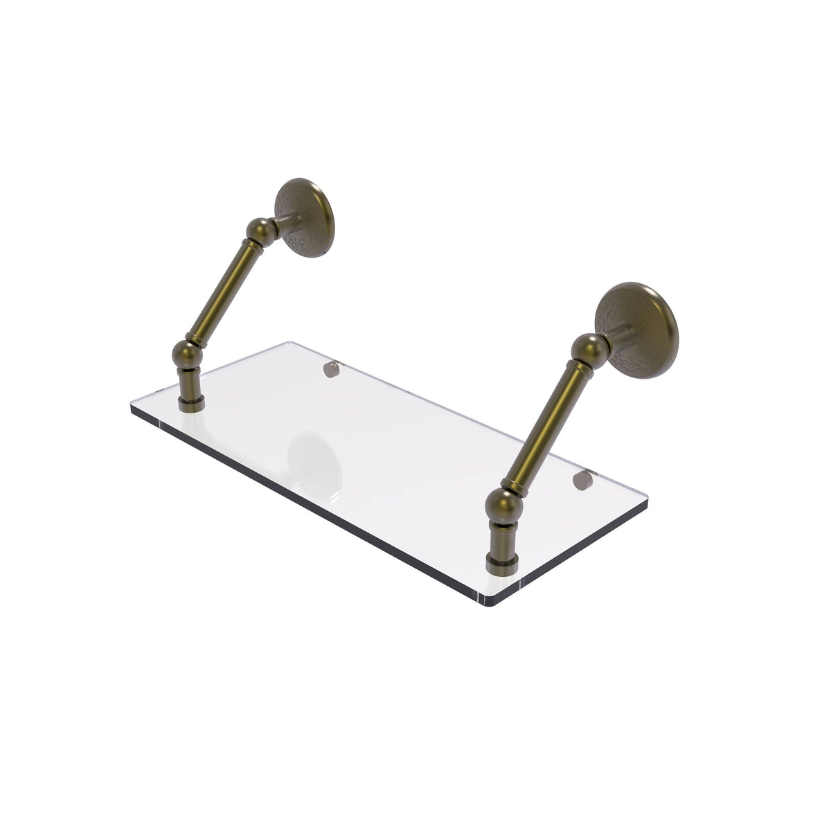 18 in. Floating Glass Shelf Antique Brass N65805