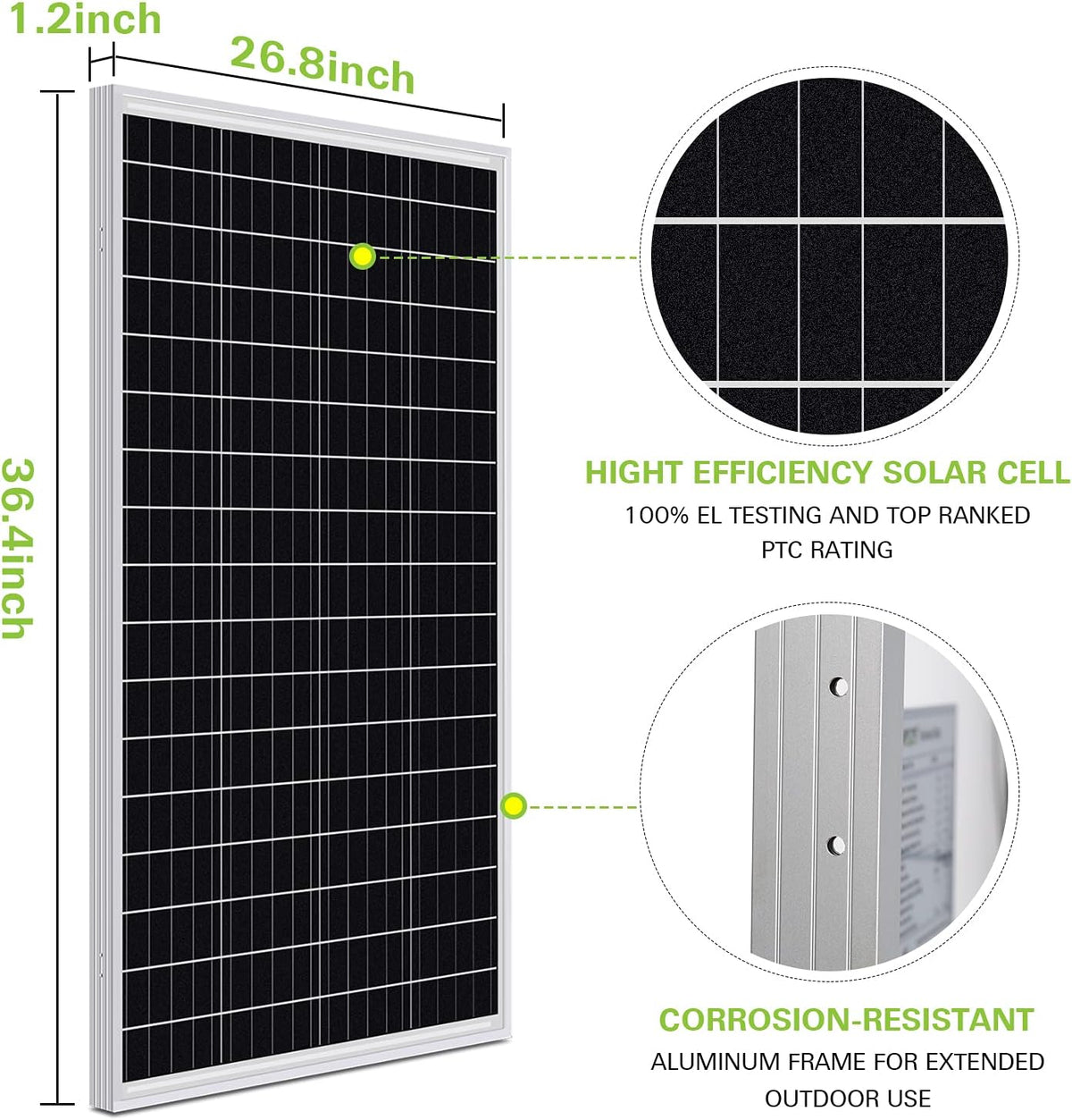 100 Watt 12 Volt Monocrystalline Solar Panel Starter Kit L76521