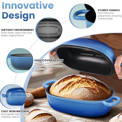 Blue Oval Cast Iron 2.5QT Dutch Oven with Lid U195050
