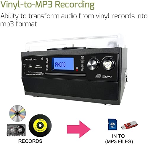 Bluetooth Record Player Turntable with Stereo Speaker R298