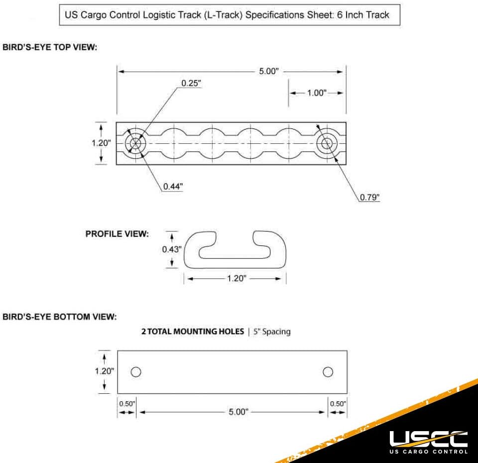 Black L Track 6 Inch Length 4 Pack O2625