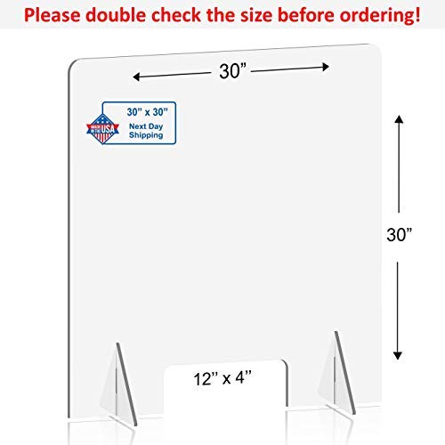 Clear Acrylic Shield (30"W x 30" H) F4190