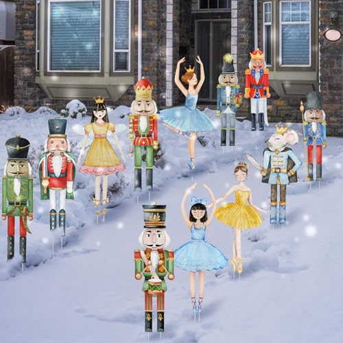 12 Pcs Christmas Nutcracker Yard Signs with Stakes P2832