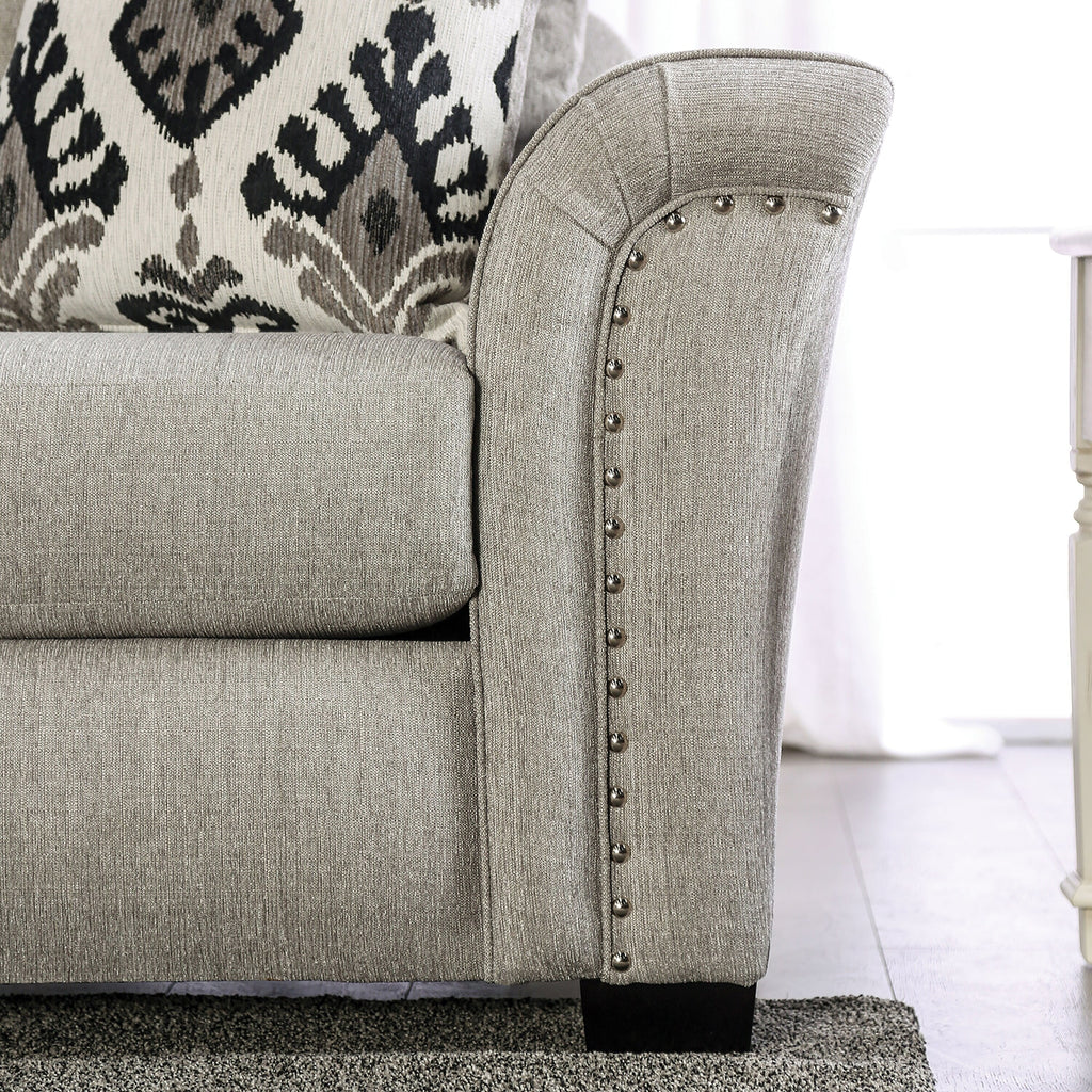 Light Taupe Fabric Upholstered Sofa R8683