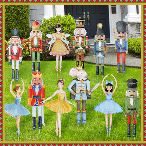 12 Pcs Christmas Nutcracker Yard Signs with Stakes P2832