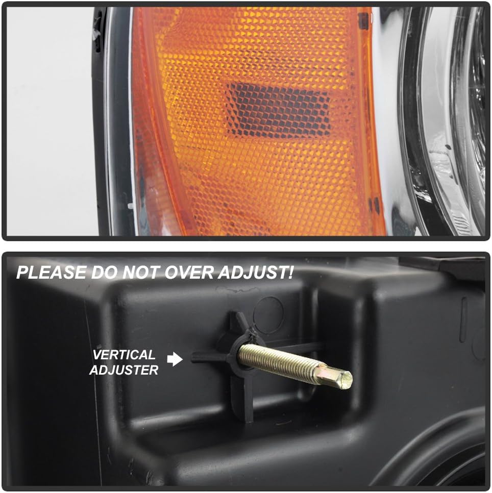 Chrome Headlights Pair Set D3511