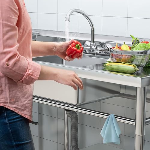 Freestanding Stainless-Steel Single Bowl Commercial Sink P3192