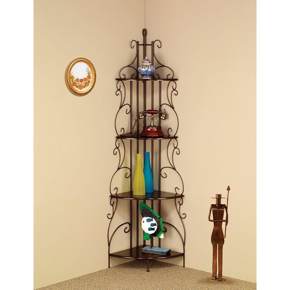 Four Tier Metal Corner Shelf Bookcase C416