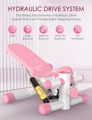 Mini Stepper with Resistance Bands, Adjustable Height Fitness Stepper Machine J814