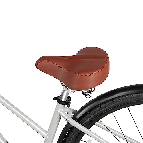 Comfortable Bicycle Saddle Bike Seat Replacement with Dual Shock Absorbing Wide City Bike Seat J396