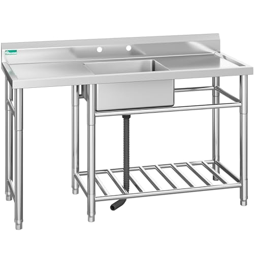 Freestanding Stainless-Steel Single Bowl Commercial Sink P3192