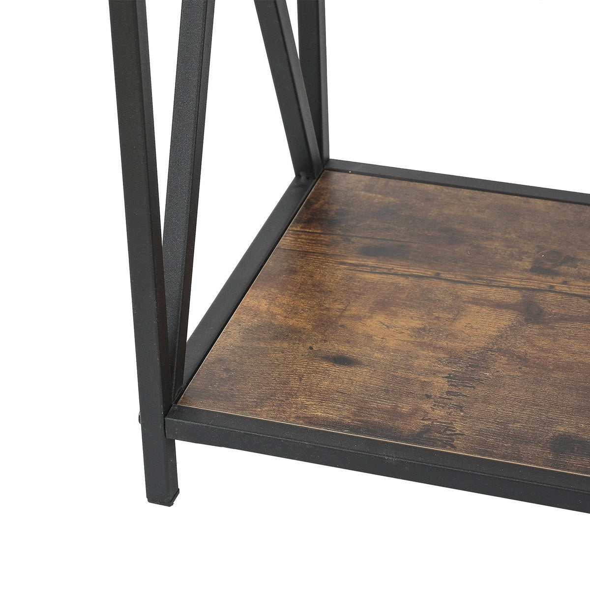 Walnut Wood Finish Metal Bookcase I28099