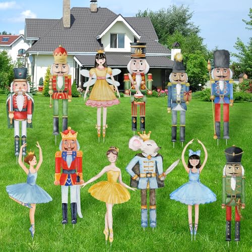 12 Pcs Christmas Nutcracker Yard Signs with Stakes P2832