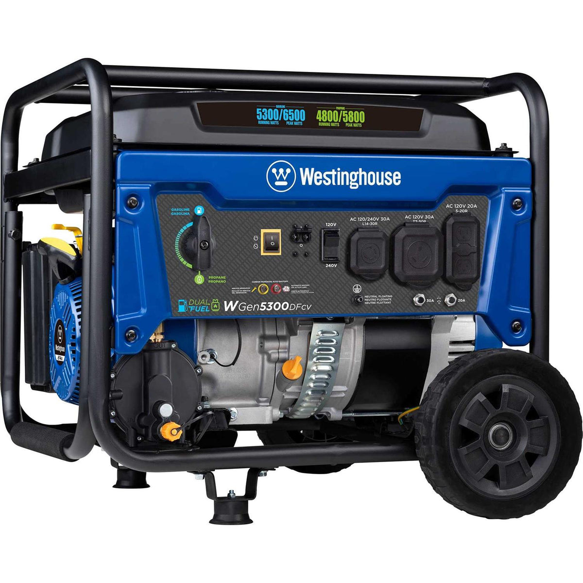 6500 Watt Dual Fuel Portable Generator with CO Sensor M9831
