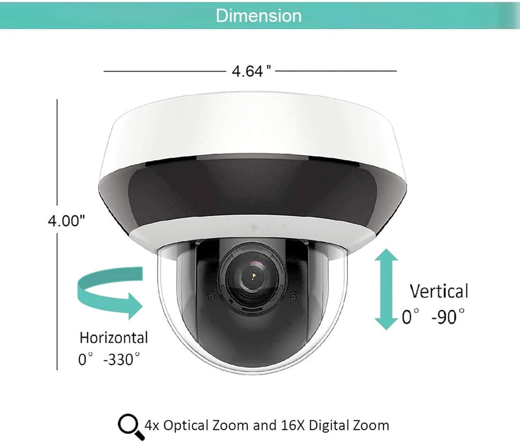 4MP PoE PTZ Camera with 4X Optical Zoom W956