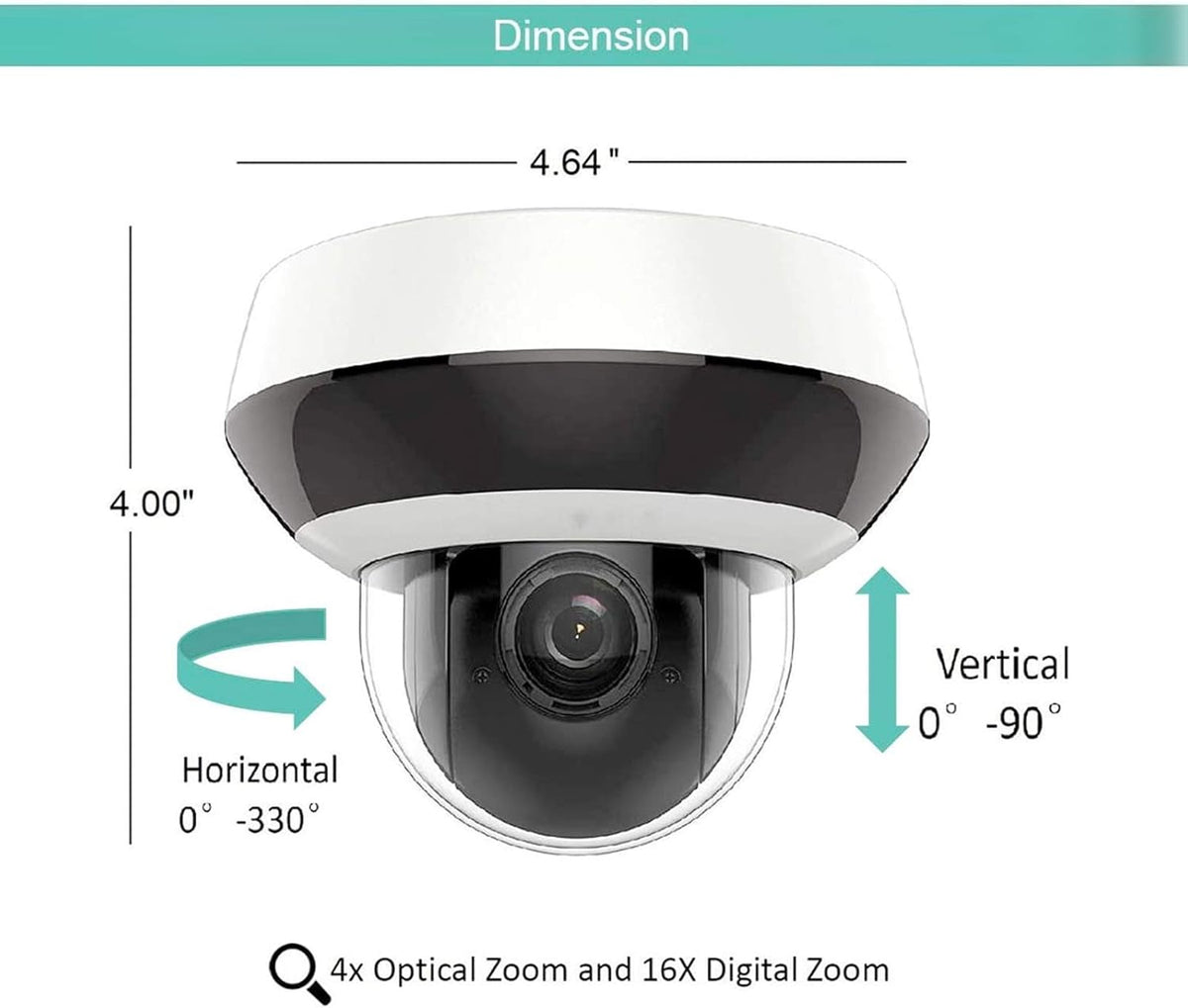 4MP PoE PTZ Camera with 4X Optical Zoom W956