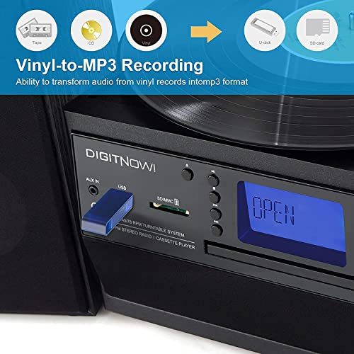 Bluetooth Record Player Turntable with Stereo Speaker R298