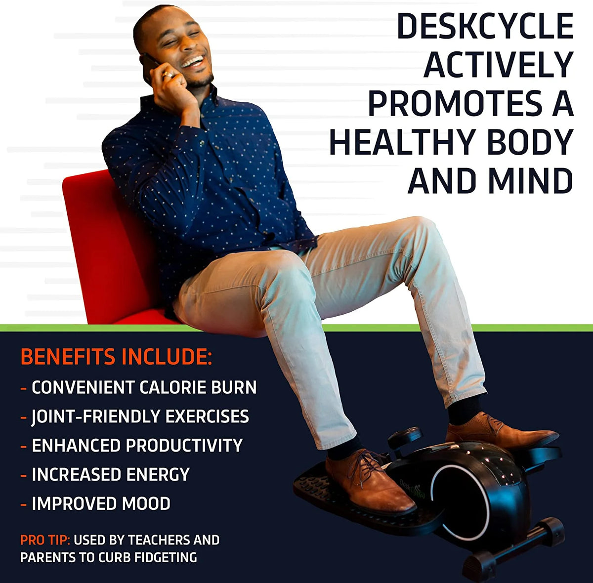Black Compact Under Desk Elliptical Machine X82893