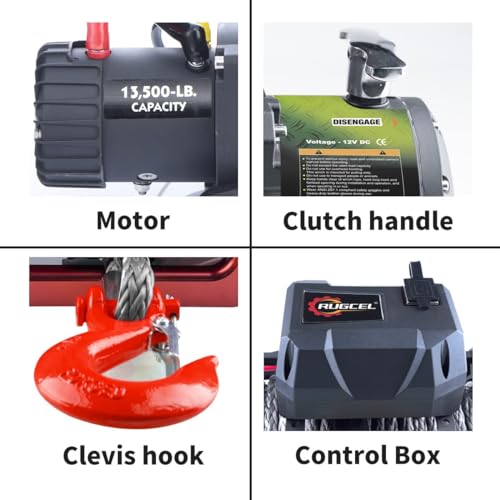 13500lb Waterproof Electric Synthetic Rope Winch with Hawse Fairlead N9023