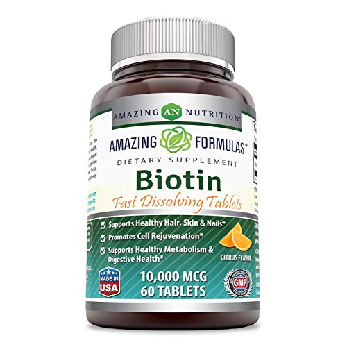 Biotin 10000 mcg Tablets Strawberry Flavor 120 Count E572