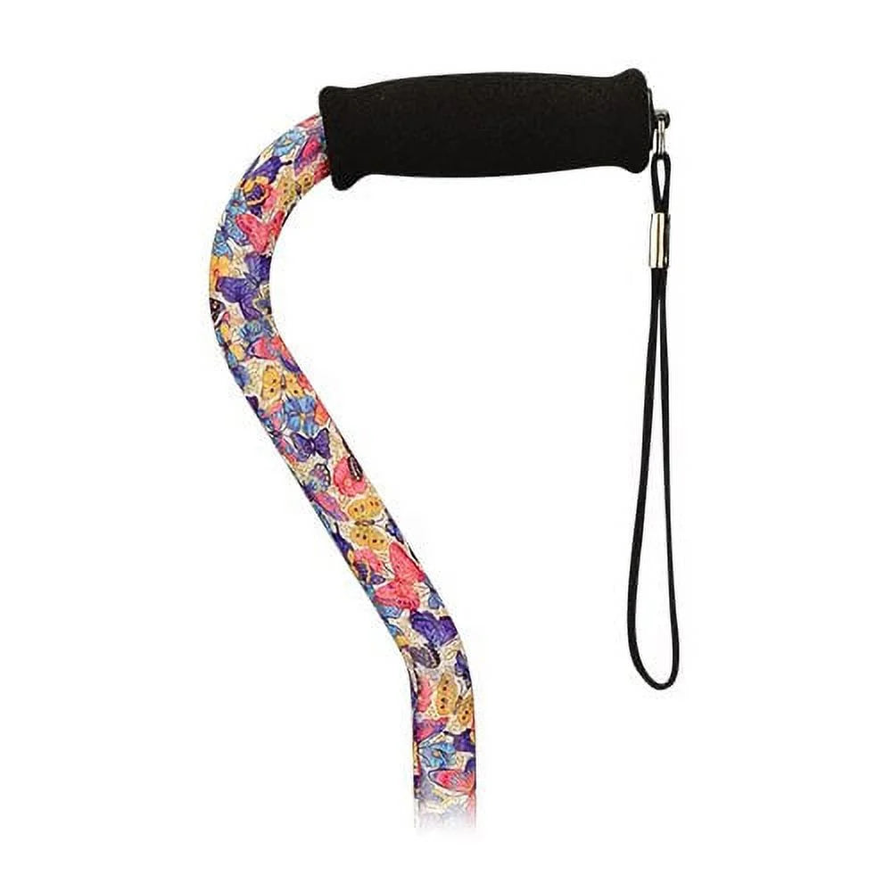 Walking Cane with All Terrain Rubber Quad Tip Base and Carrying Strap G153707