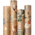 4 Rolls 30 x 120 inch Brown Kraft Christmas Wrapping Paper F943646