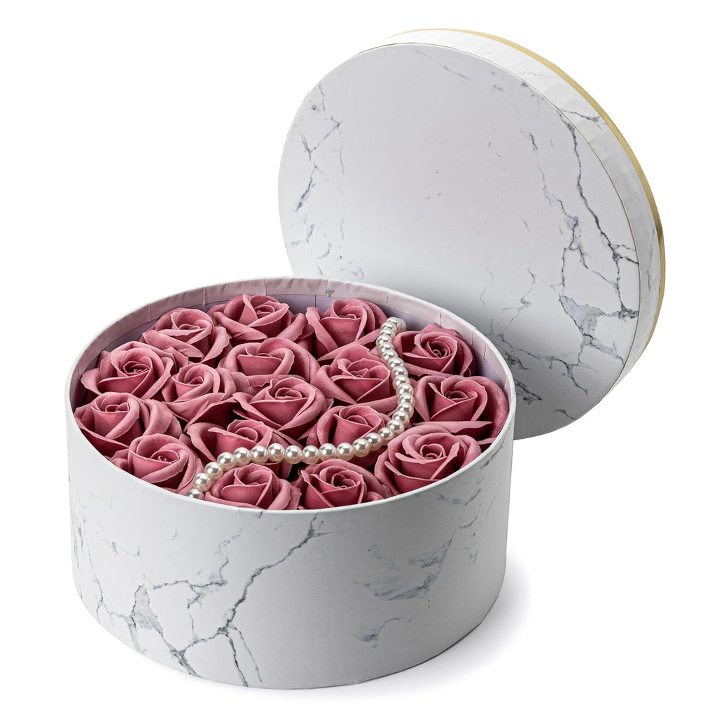 Flower Bath Soap in Round Gift Box (White Pink) T76229