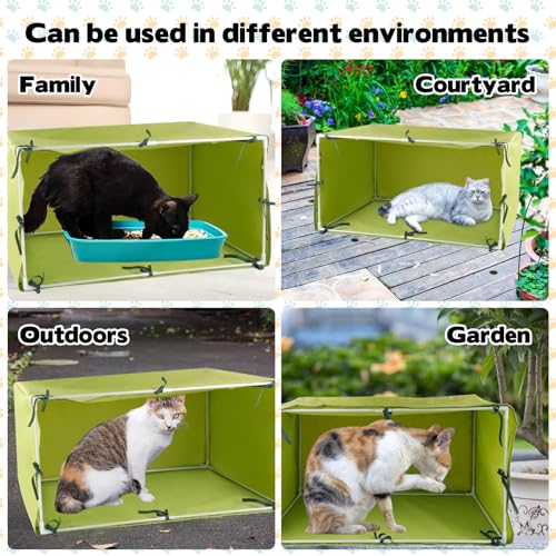 Large Size Outdoor Cat House 30"x16"x16" Cat Feeding Station Cat Outdoor Shelter W814818