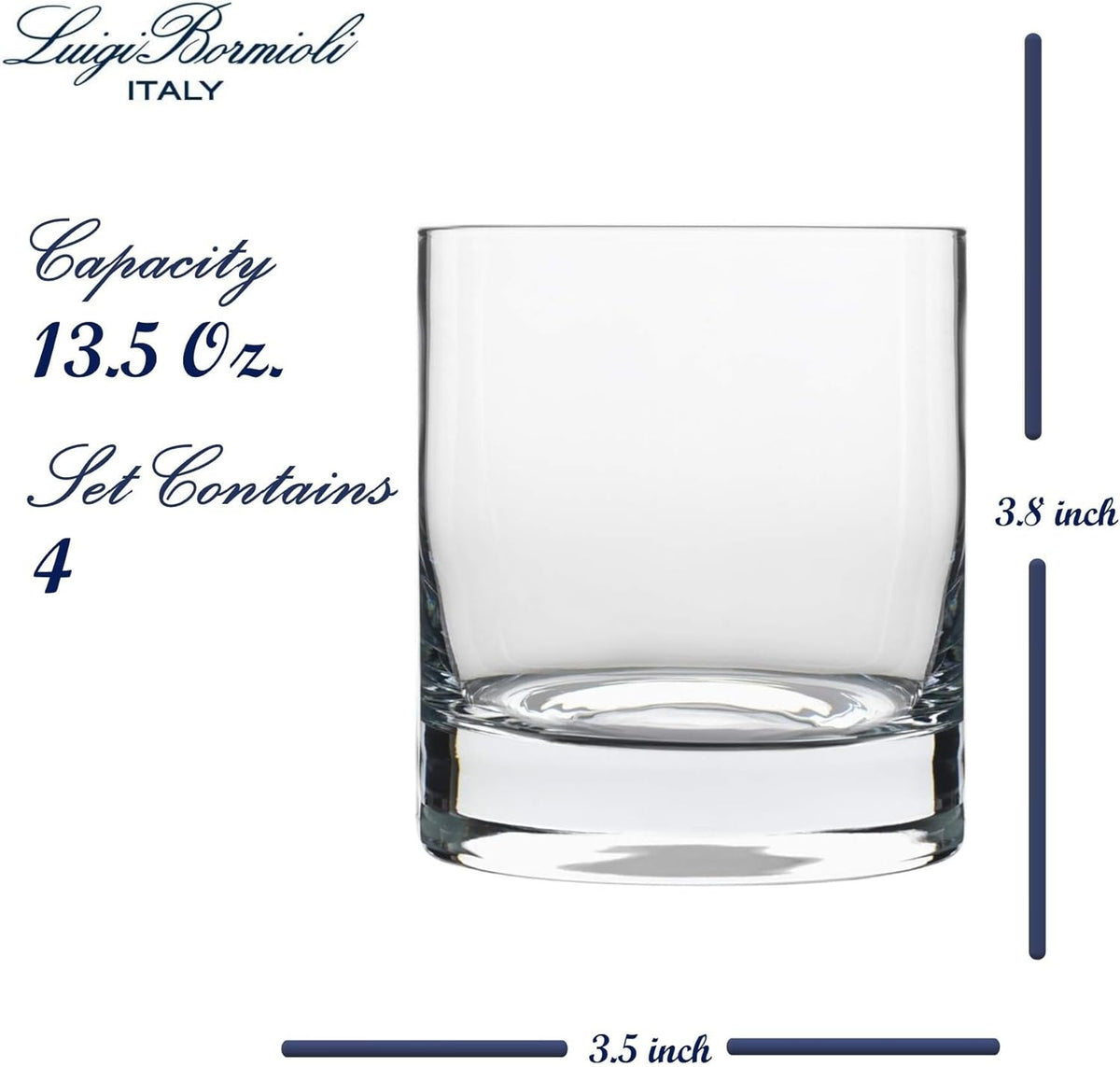 Set of 4 Double Old Fashioned Glasses, 13.5 fluid ounce I4872