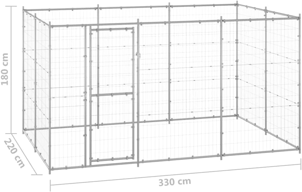Galvanized Steel Outdoor Dog Kennel 78.1 ft2 C2669